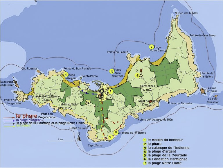 carte promenades Porquerolles